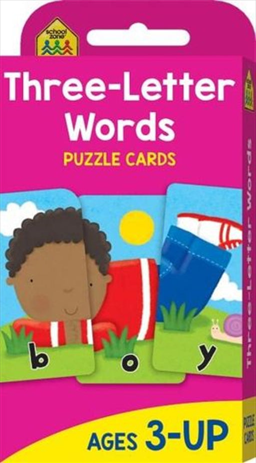 Three-letter Words : School Zone Puzzle Cards