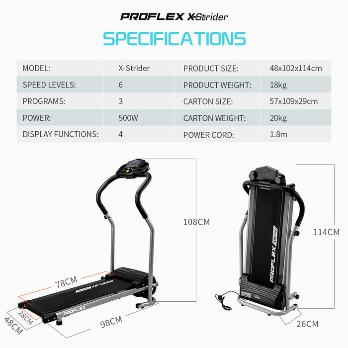 PROFLEX Compact Walking Electric Treadmill