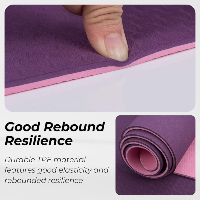 Yoga Mat Dual Colour (Lavender) with Yoga Bag and Strap