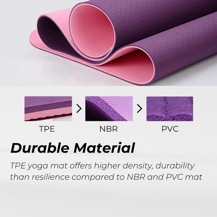 Yoga Mat Dual Colour (Lime) with Yoga Bag and Strap