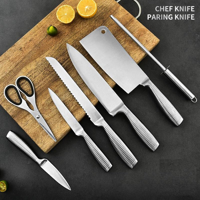 Stainless Steel 8pc Kitchen Knife Block Set