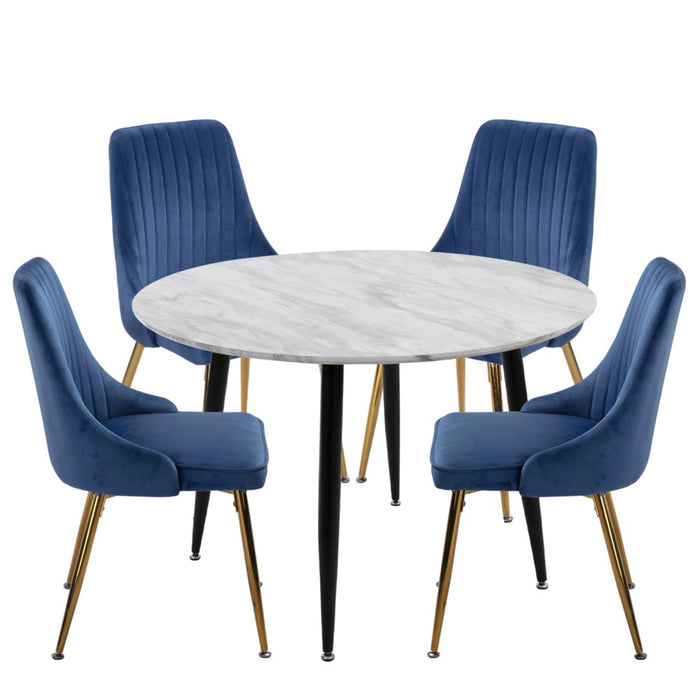 Ocean&#8217;s Velvet Dining Set