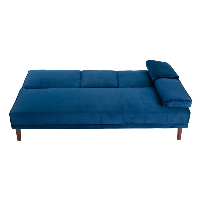 3 Seater Sofa Bed Couch with Cup Holder - Velvet Navy