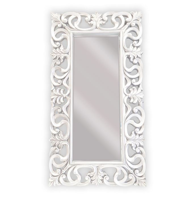 LUX Boroque Mirror - Gloss White 91cm x 167cm
