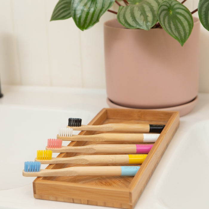 Kids 4pk Bamboo Toothbrush - White