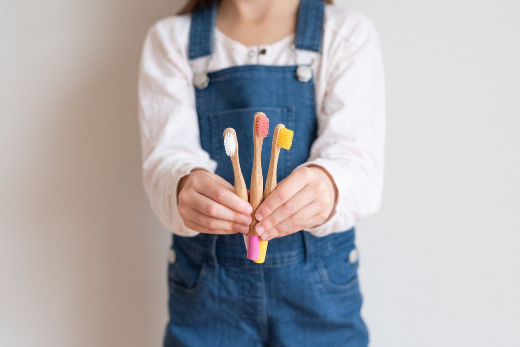 Kids 4pk Bamboo Toothbrush - Pink