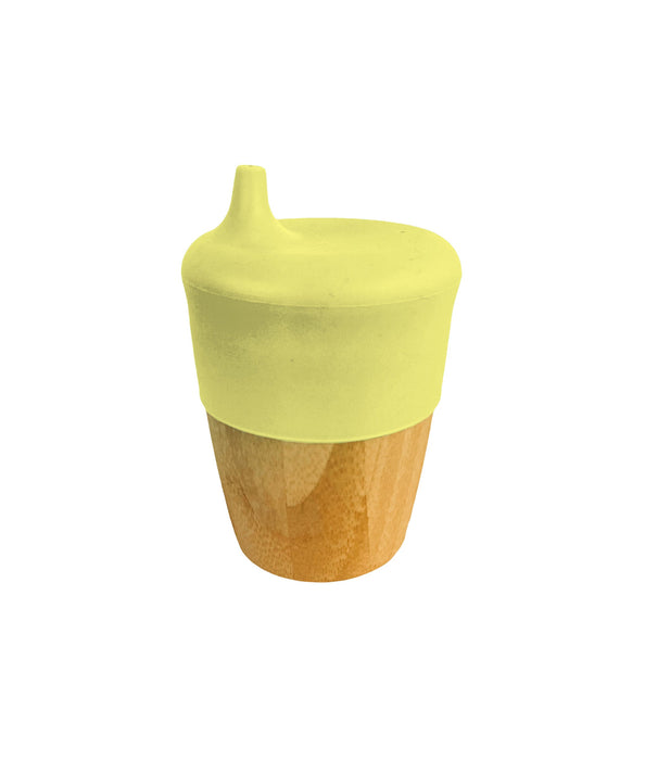 Kids 190ml bamboo cup with silicone sippy lid