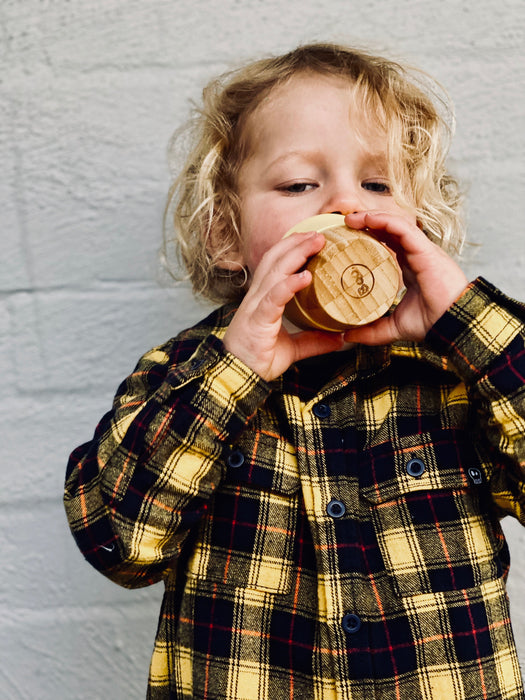 Kids 190ml bamboo cup with silicone sippy lid