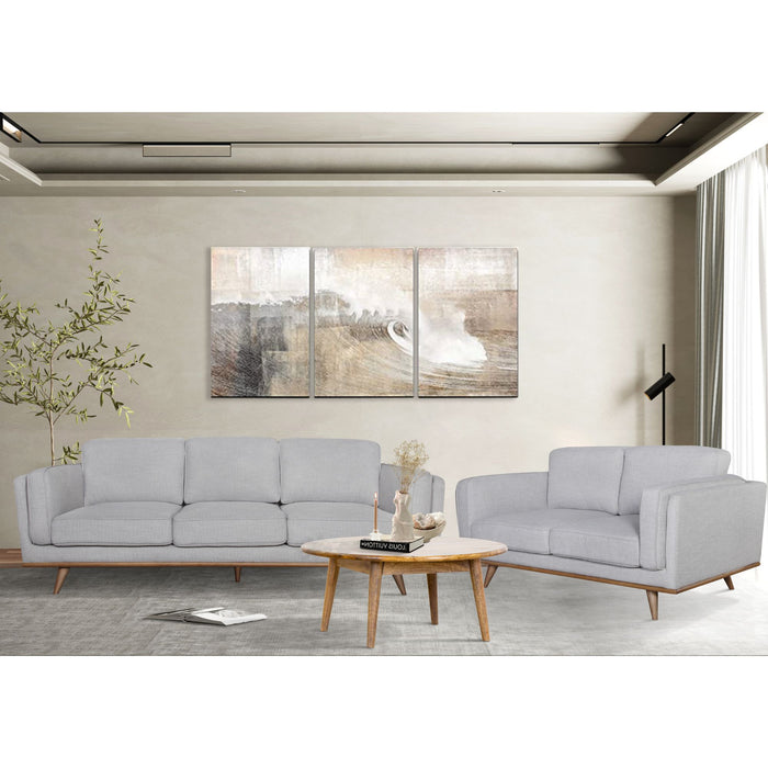 Petalsoft 2 Seater Fabric Upholstered Lounge - Grey