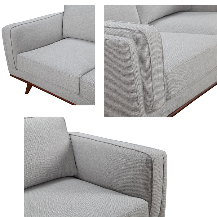 Petalsoft 2 Seater Fabric Upholstered Lounge - Grey