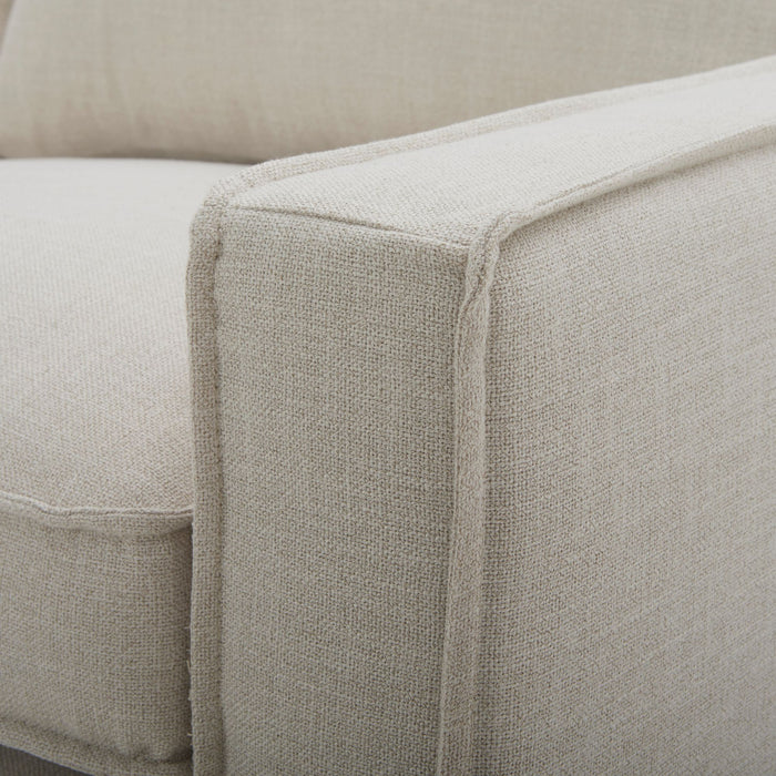 Plushy 3 Seater Sofa Fabric Upholstered Lounge - Stone