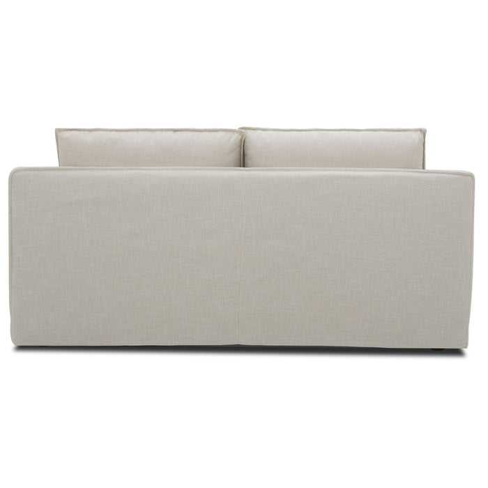 Plushy 2 Seater Sofa Fabric Upholstered Lounge - Stone