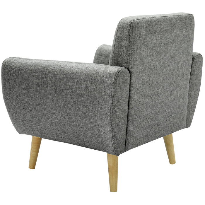 Dane Fabric Upholstered Armchair Set of 2 - Mid Grey