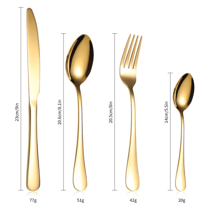 48pcs Stainless Steel Gold Cutlery Set