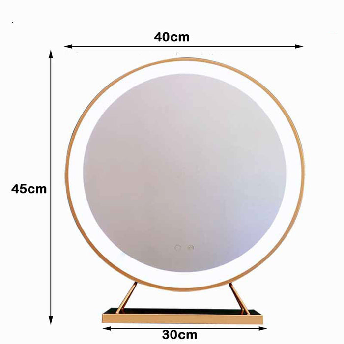 Touch Screen LED Round Vanity Mirror - 40cm