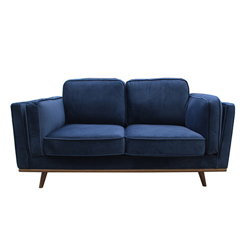 3+2+1 Seater Sofa Blue Fabric Lounge Set with Wooden Frame