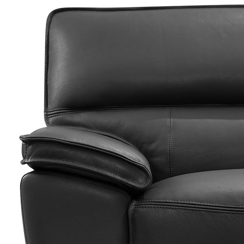 Luxurious 7 Seater Bonded Leather Corner Lounge Set in Black with Chaise