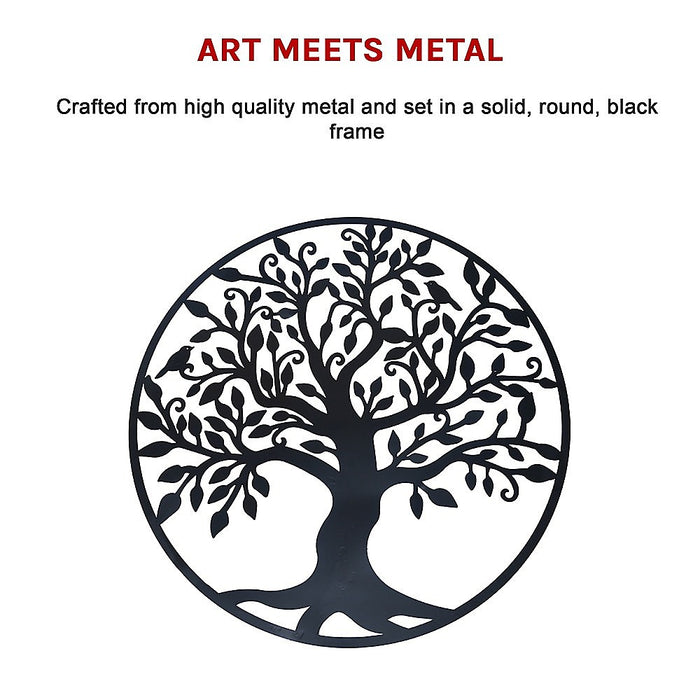 Metal Iron Black Tree of Life Wall Art 99cm