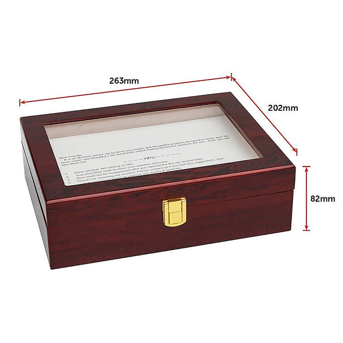 10 Grids Wooden Watch Storage Case