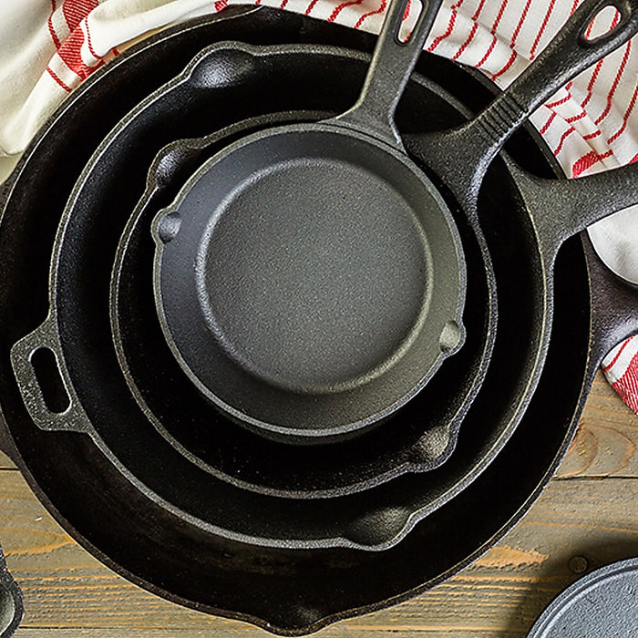 Seasoned Cast Iron Pan Set - 3pcs