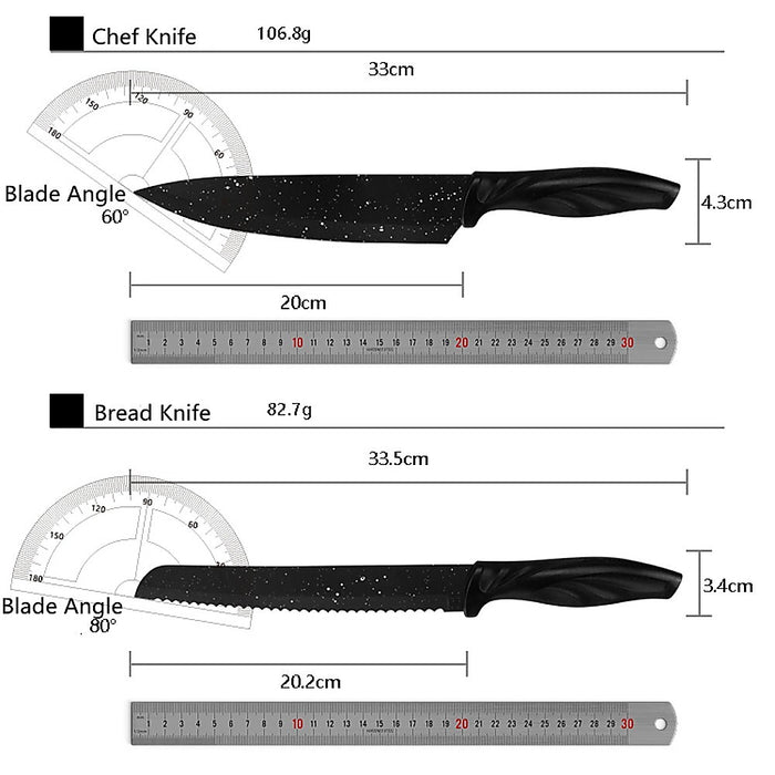 17 Pc Knife Set w/ Block & Sharpener