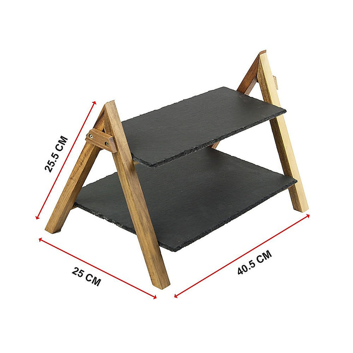 2 Tier Slate Serving Stand