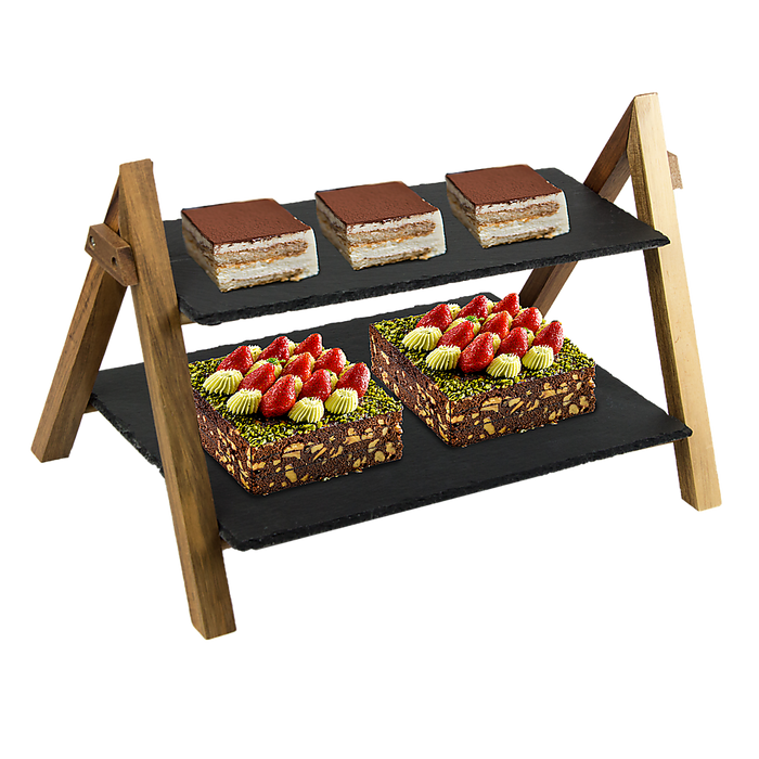 2 Tier Slate Serving Stand