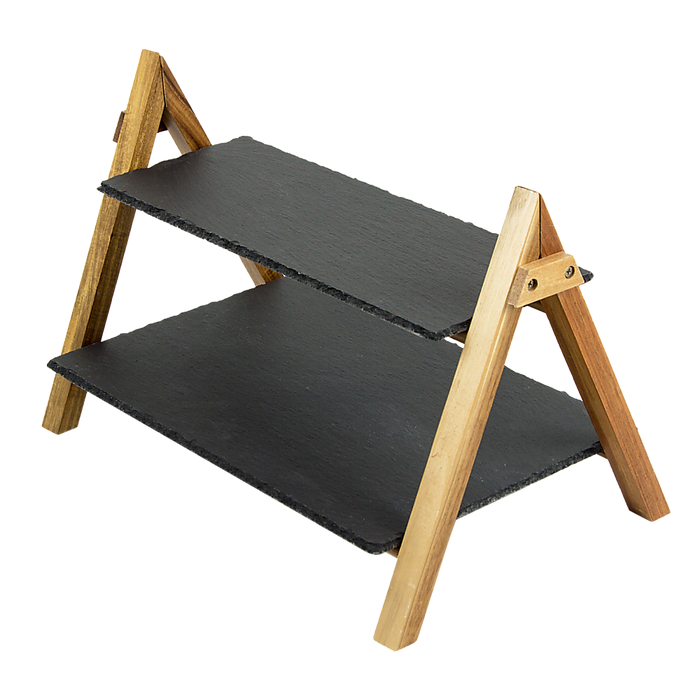 2 Tier Slate Serving Stand