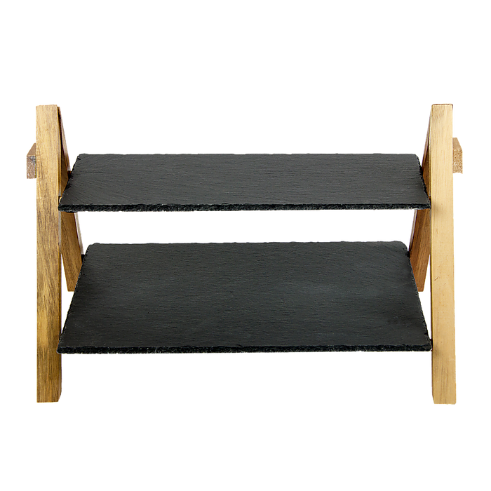 2 Tier Slate Serving Stand