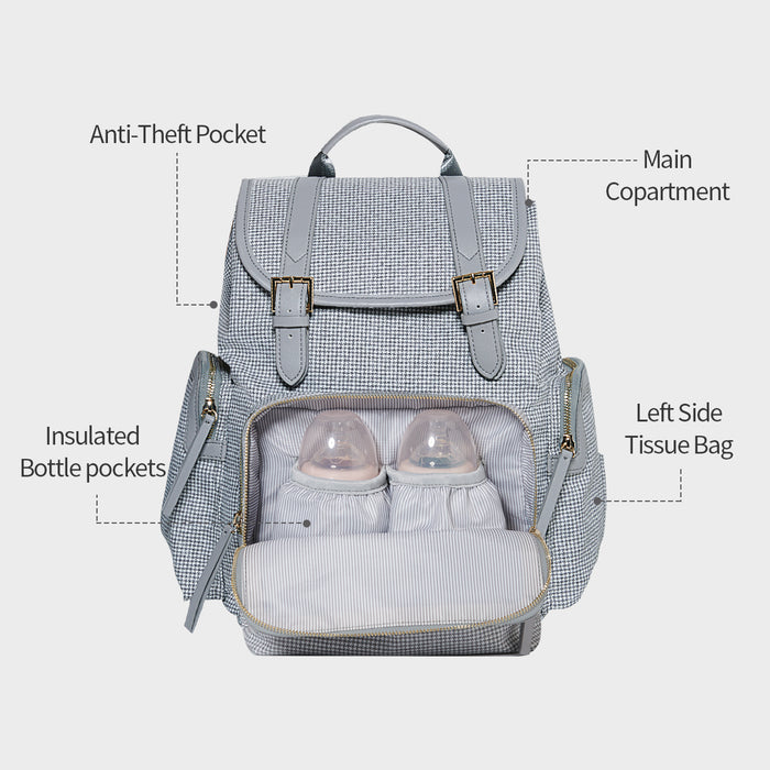Fashion Tweed Baby Diaper Bag Backpack