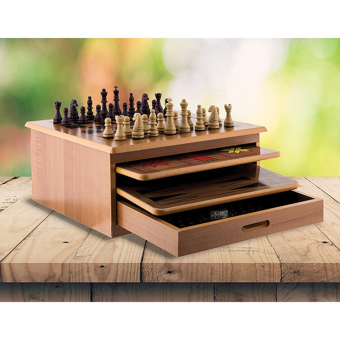 10 in 1 Wooden Chess Board Games Set