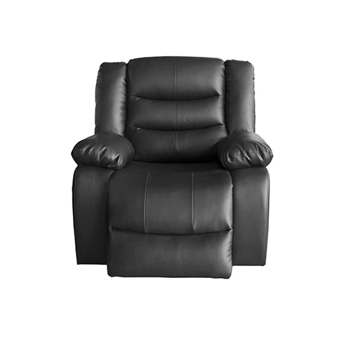3+1+1 Seater Recliner Sofa In Faux Leather in Black