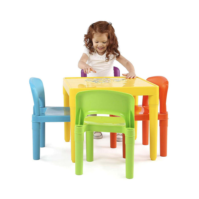 Kids Plastic 5-Piece Table & Chairs Set