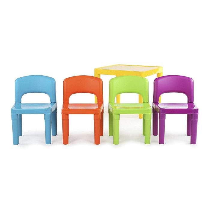 Kids Plastic 5-Piece Table & Chairs Set